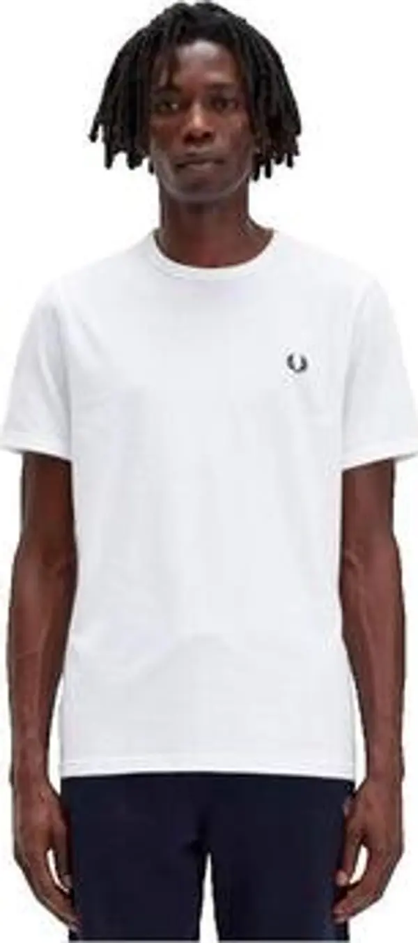 Fred Perry Fred Perry  Majice / Polo majice T-shirt  Ringer col rond blanc  Fred Perry