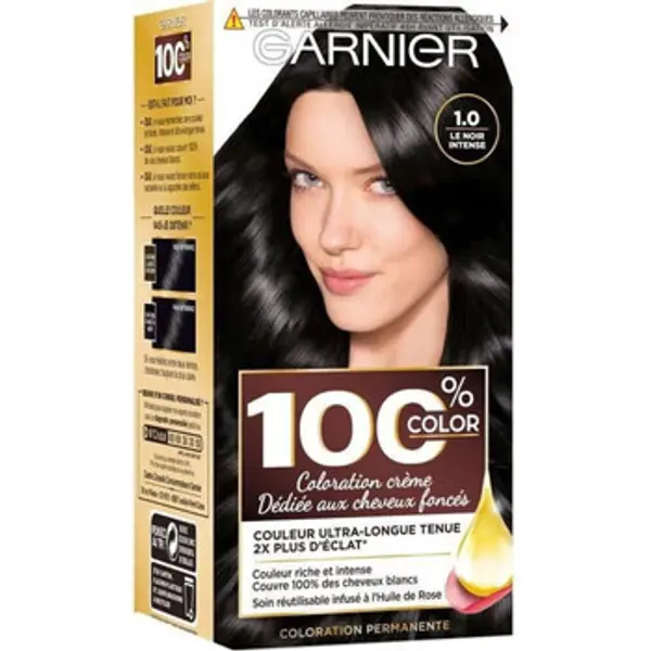 Garnier Garnier  Boje za kosu 100% Color Cream Hair Dye for Dark Hair - 1.0 Le Noir I  Garnier