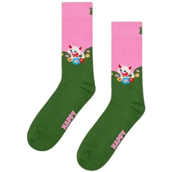 Happy socks Happy socks  Visoke čarape Calcetines Mujer Modèle Kitten And Flowers  Happy socks