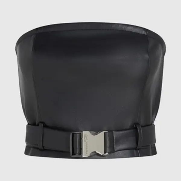 Karl Lagerfeld Karl Lagerfeld  Topovi i bluze Tops Mujer Modèle Klj Faux Leather Top  Karl Lagerfeld