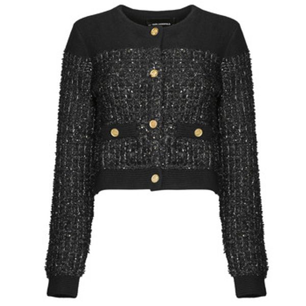 Karl Lagerfeld Karl Lagerfeld  Veste i kardigani BOUCLE KNIT CARDIGAN  Karl Lagerfeld