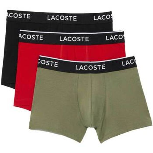Lacoste Lacoste  Bokserice 3 Pack Cotton Stretch Trunks Khaki Green/Red/Black  Lacoste