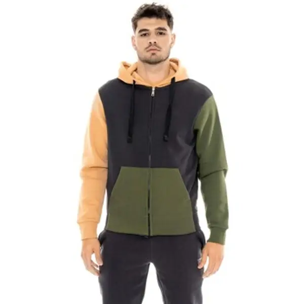 Leone 1947 Leone 1947  Flisevi Man Hoody Full Zip Color Block  Leone 1947