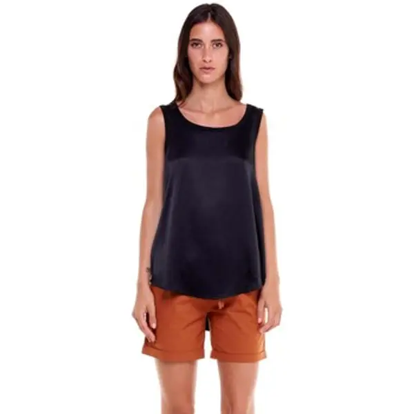 Leone 1947 Leone 1947  Majice s naramenicama i majice bez rukava Woman Tank Black Boring  Leone 1947