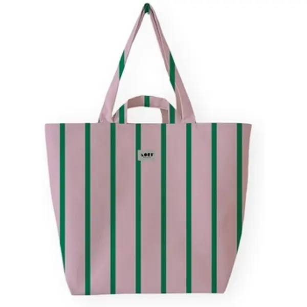 Lori Barcelona Lori Barcelona  Shopper torbe  Fine Stripe - Green/Pink  Lori Barcelona