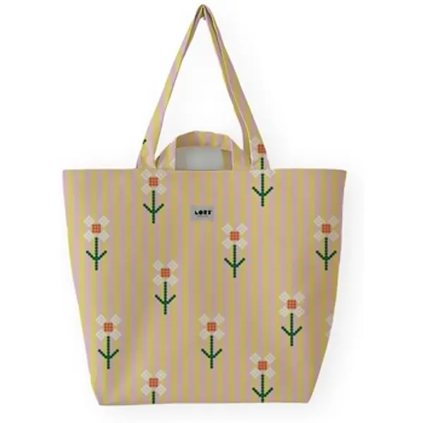 Lori Barcelona Lori Barcelona  Shopper torbe  Stripe Bloom Bag - Yellow Flower  Lori Barcelona