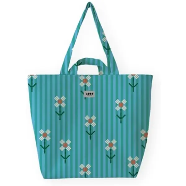 Lori Barcelona Lori Barcelona  Torbe na preklop Stripe Bloom - Blue Flowers  Lori Barcelona