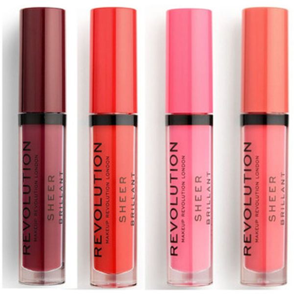 Makeup Revolution Makeup Revolution  Sjajila Lot of 4 Sheer Brilliant Lip Glosses - 147 Vampire/ 132  Makeup Revolution