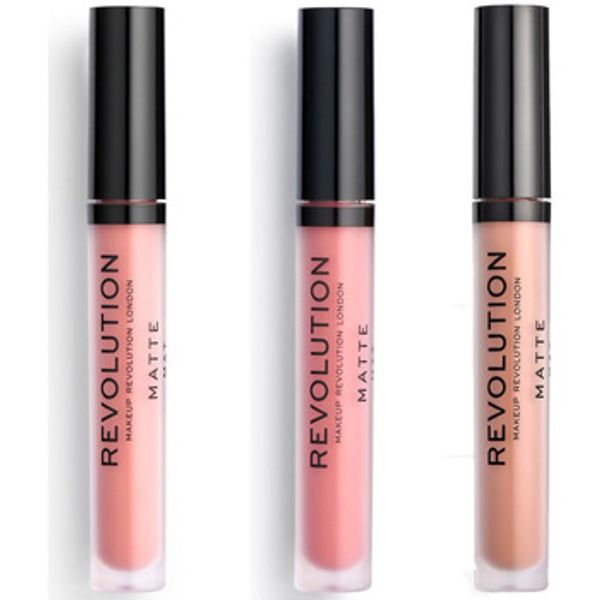Makeup Revolution Makeup Revolution  Sjajila Set of 3 Matte Lip Glosses - 113 Heart Race / 114 White  Makeup Revolution