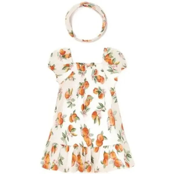 Mayoral Mayoral  Dječji kompleti 1923 Vestido estampado diadema Naranja  Mayoral