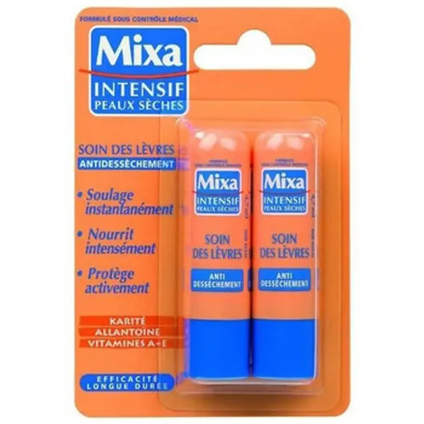 Mixa Mixa  Proizvodi za njegu usana i baze za ruž - Soin des Lèvres Anti-Dessèchement 2x4.7ml - Peau  Mixa