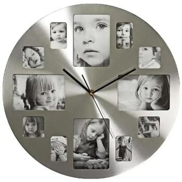 Nedis Nedis  Satovi Horloge  CLWA003PH40 Circulaire Argenté avec Cadre Photo  Nedis