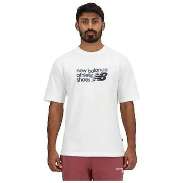 New Balance New Balance  Majice kratkih rukava T-shirt New Balance manches courtes col rond blanc  New Balance