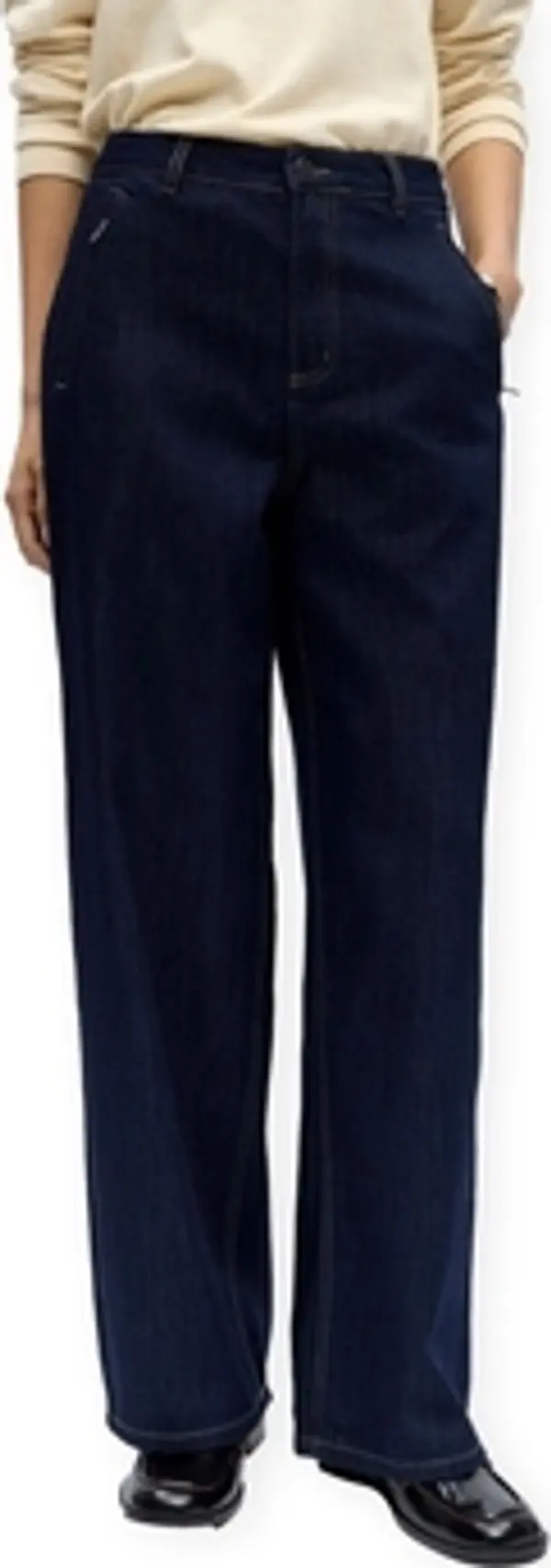 Object Object  Trapez traperice / Sa širokim nogavicama Carly MW LO Jeans - Dark Blue Denim  Object