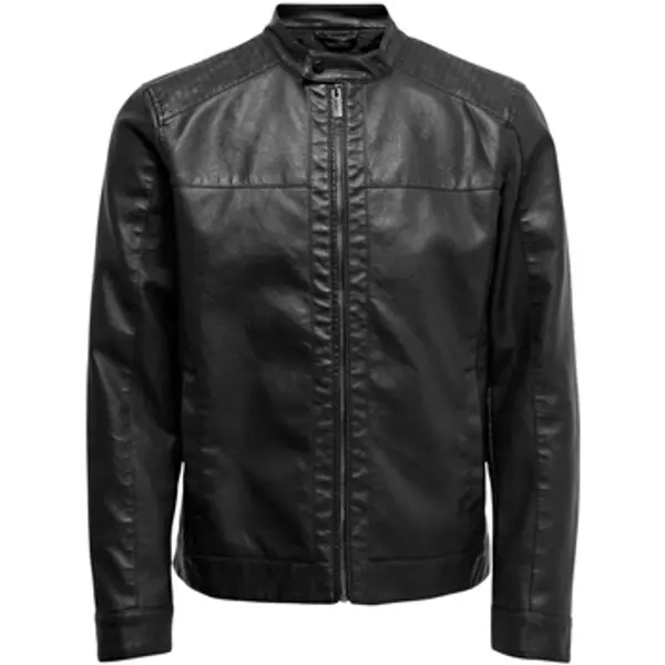 Only & Sons Only & Sons   Kožne i sintetičke jakne MIKE PU RACER JACKET OTW 22012339  Only & Sons