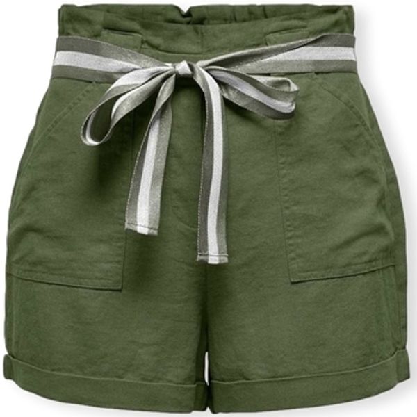 Only Only  Bermude i kratke hlače Luna Linen Shorts - Olive Green  Only