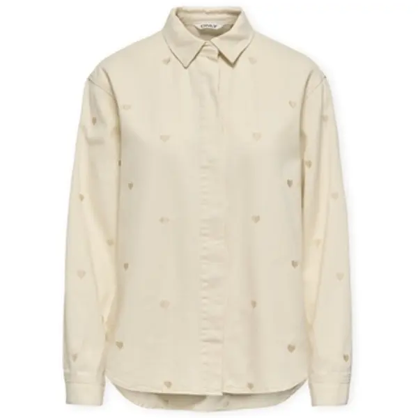 Only Only  Košulje i bluze Vera Heart Shirt - Ecru  Only