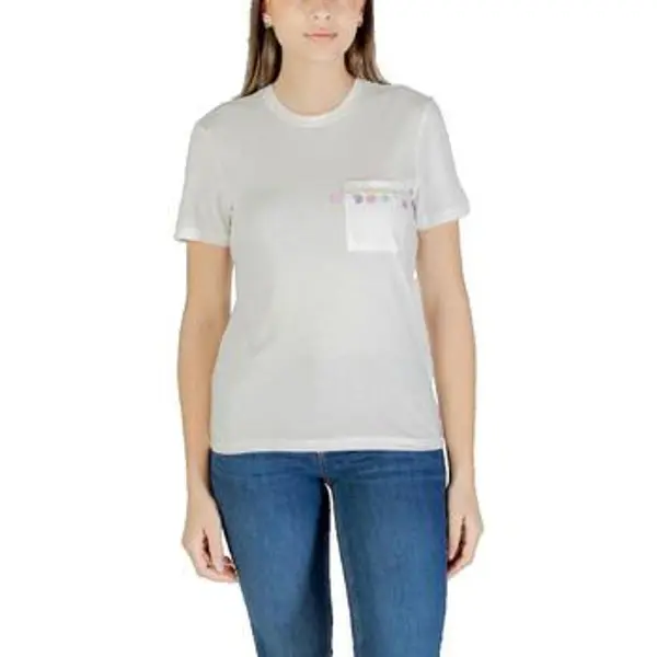 Only Only  Majice kratkih rukava T-shirt  blanc avec poche décorative  Only