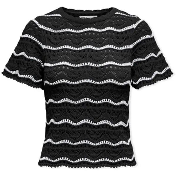 Only Only  Puloveri Anna Sofia Life Knit - Black/Cloud Dancer  Only