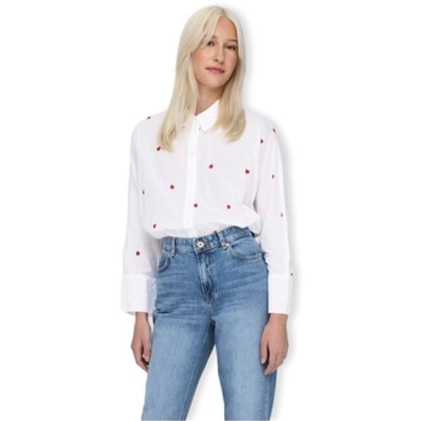 Only Only  Topovi i bluze New Lina Grace Shirt L/S - Bright White/Heart  Only
