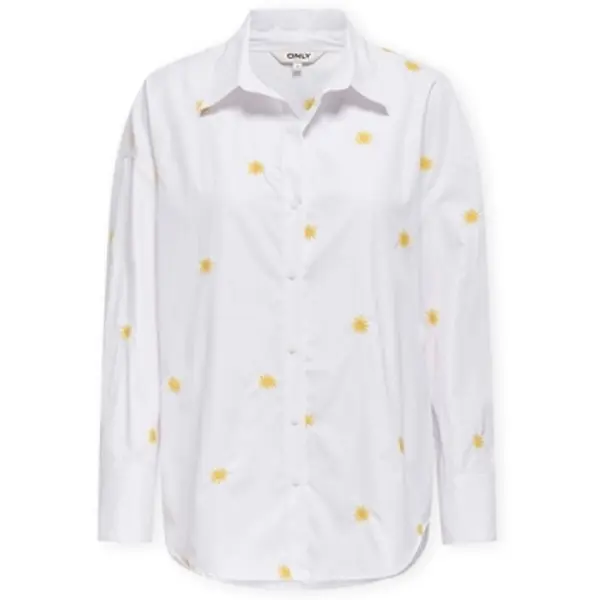 Only Only  Topovi i bluze Oregon Alva Shirt - Bright White/Sun Embroidery  Only