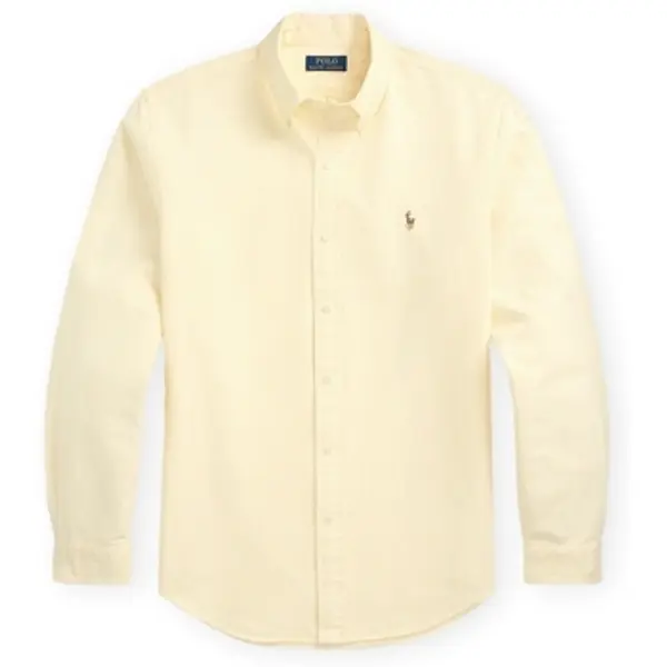 Polo Ralph Lauren Polo Ralph Lauren  Košulje dugih rukava Oxford Custom Fit Shirt - Yellow White  Polo Ralph Lauren
