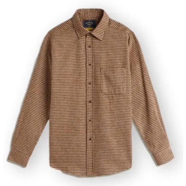 Portuguese Flannel Portuguese Flannel  Košulje dugih rukava Abstract Pied Poule Shirt - Brown  Portuguese Flannel