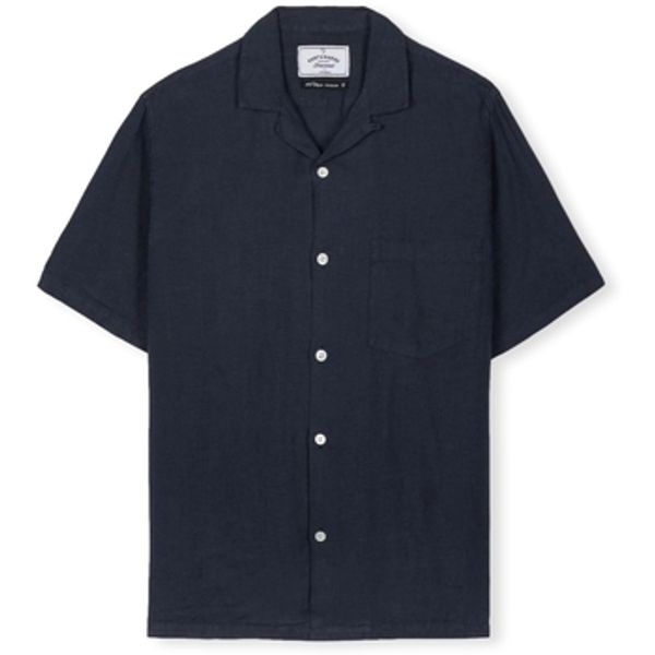 Portuguese Flannel Portuguese Flannel  Košulje dugih rukava Linen Camp Collar Shirt - Navy  Portuguese Flannel
