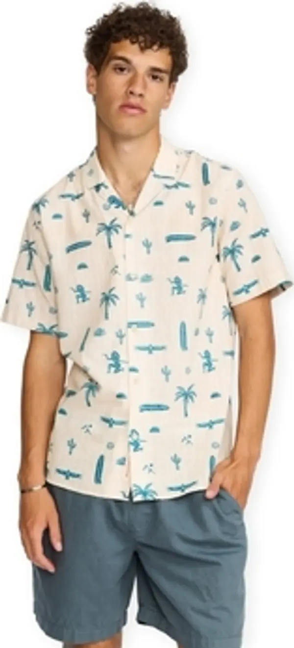 Revolution Revolution  Košulje kratkih rukava Cuban Shirt 3250 - Off White  Revolution