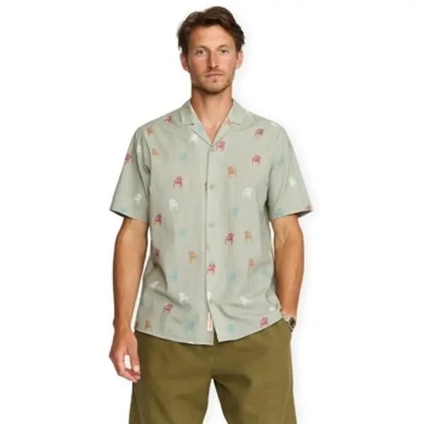 Revolution Revolution  Košulje kratkih rukava Cuban Shirt 3251 - Light Green  Revolution