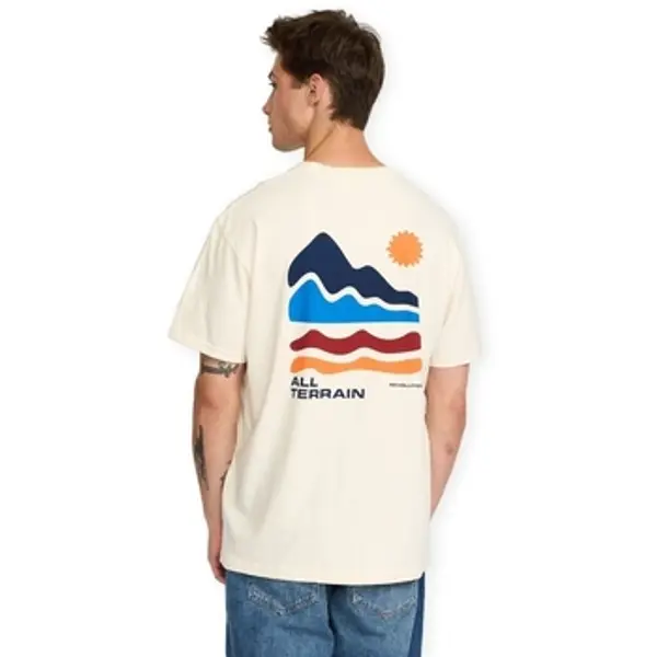 Revolution Revolution  Majice / Polo majice Printed T-Shirt 1459 TER - Off White Melange  Revolution