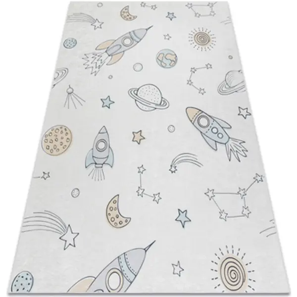 Rugsx Rugsx  Tepisi BAMBINO 1278 pranje tepiha Svemir, raketa za 80x150 cm  Rugsx