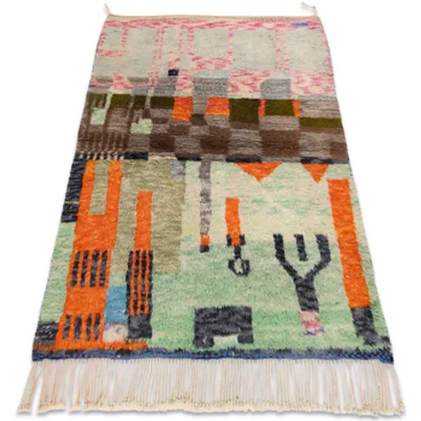 Rugsx Rugsx  Tepisi BERBER tepih MR4296 Beni Mrirt ručno tkan 110x150 cm  Rugsx