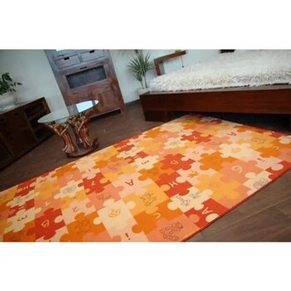 Rugsx Rugsx  Tepisi Dječji Tepih PUZZLE naranča  100x150 cm  Rugsx