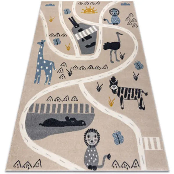 Rugsx Rugsx  Tepisi KIDDO tepih 5316 bež / bijeli, zoo 200x290 cm  Rugsx