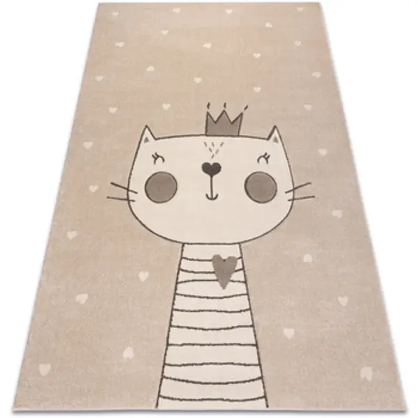 Rugsx Rugsx  Tepisi KIDDO tepih 6106 krem mačića, kruna za 240x330 cm  Rugsx