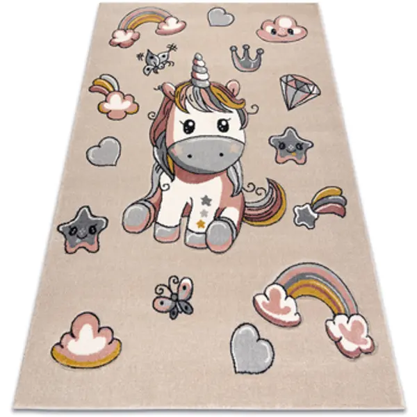 Rugsx Rugsx  Tepisi KIDDO tepih 6110 krem / bijeli, Eenhoorn, 240x330 cm  Rugsx