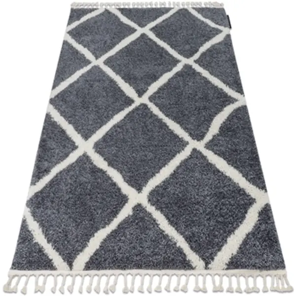 Rugsx Rugsx  Tepisi Tepih BERBER CROSS B5950 Siva / Bijela 80x150 cm  Rugsx