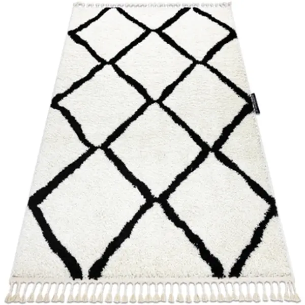 Rugsx Rugsx  Tepisi Tepih BERBER CROSS Bijela rese Berberski marokansk 200x290 cm  Rugsx