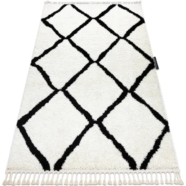 Rugsx Rugsx  Tepisi Tepih BERBER CROSS Bijela rese Berberski marokansk 80x150 cm  Rugsx