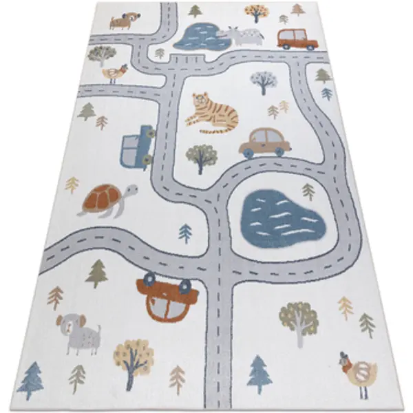 Rugsx Rugsx  Tepisi Tepih BONO 8283 Ulica, životinje krem / 140x190 cm  Rugsx
