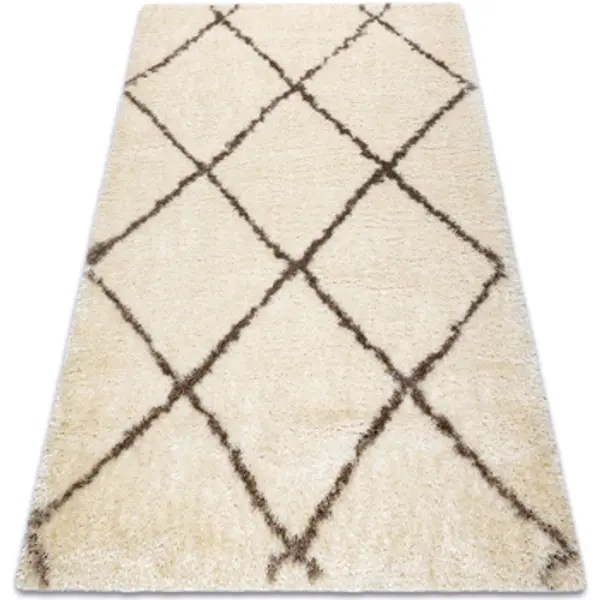 Rugsx Rugsx  Tepisi Tepih FLUFFY 2373 shaggy rešetka krem / 180x270 cm  Rugsx