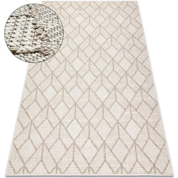 Rugsx Rugsx  Tepisi Tepih JERSEY 19231 bež - Geometrijski strukturaln 80x150 cm  Rugsx