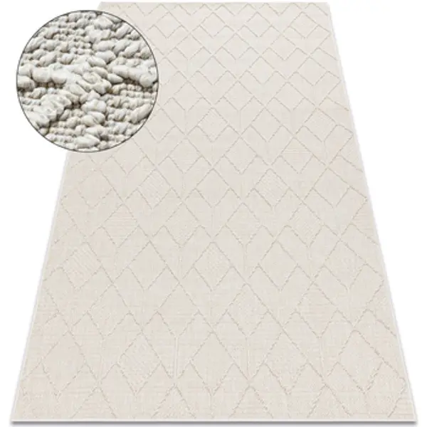 Rugsx Rugsx  Tepisi Tepih JERSEY 19231 krem - Geometrijski strukturaln 60x100 cm  Rugsx