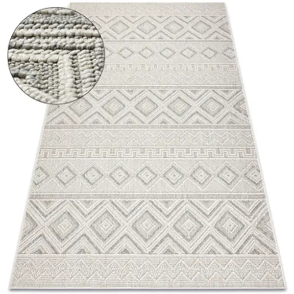 Rugsx Rugsx  Tepisi Tepih JERSEY 19234 sivi - Rombovi, strukturalni, 80x150 cm  Rugsx