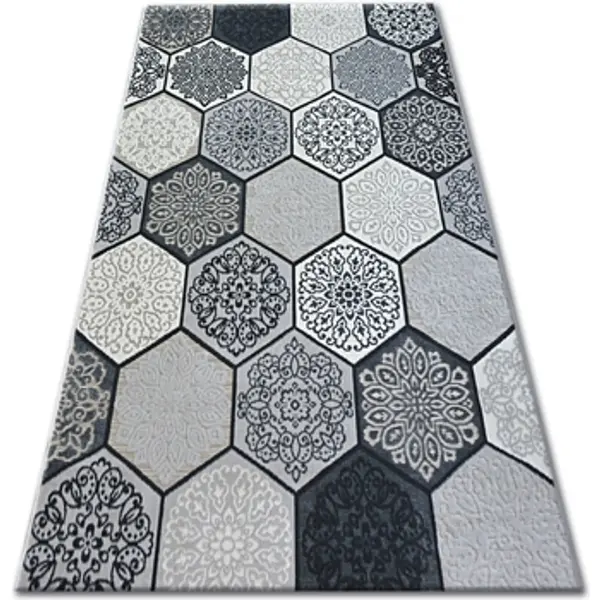 Rugsx Rugsx  Tepisi Tepih LISBOA 27212/356 Šesterokut Saće Siva 80x150 cm  Rugsx