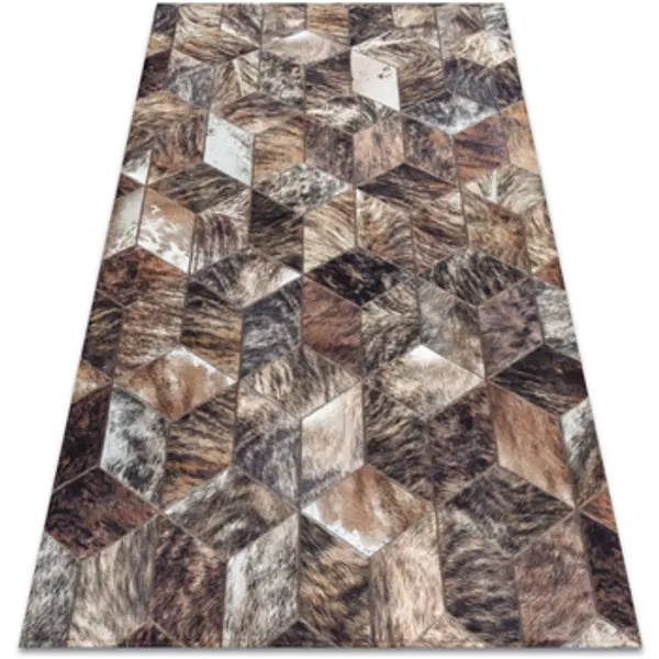 Rugsx Rugsx  Tepisi Tepih PATCHWORK 21715 smeđa - Goveđa koža, 120x170 cm  Rugsx