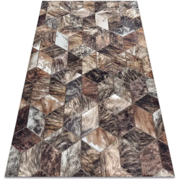Rugsx Rugsx  Tepisi Tepih PATCHWORK 21715 smeđa - Goveđa koža, 160x230 cm  Rugsx