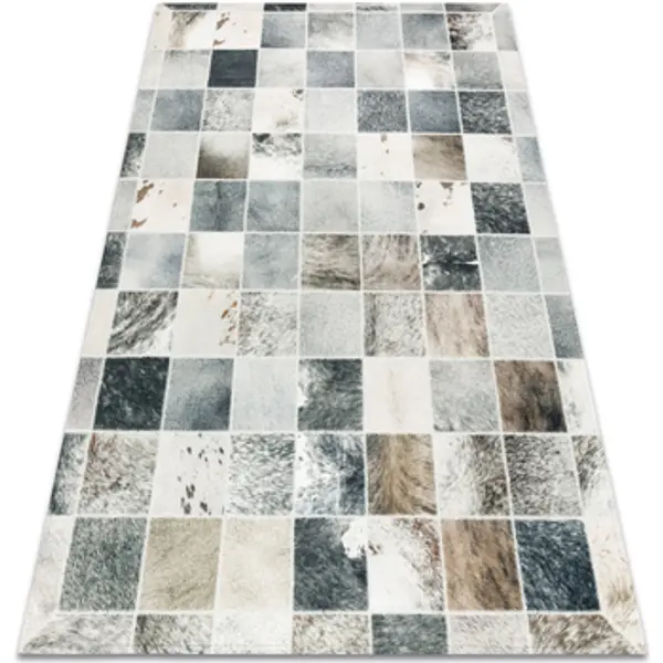 Rugsx Rugsx  Tepisi Tepih PATCHWORK 21716 bež - Goveđa koža 120x170 cm  Rugsx