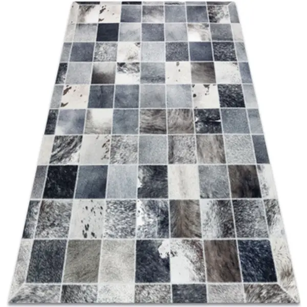 Rugsx Rugsx  Tepisi Tepih PATCHWORK 21716 Siva - Goveđa koža 160x230 cm  Rugsx